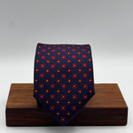 Cruciani &amp; Bella
100% Printed Silk&nbsp;
Tipped
Dark Blue, Red and Yellow Floral Motif Tie
Handmade in Italy
8 cm x 148 cm
New Old Stock