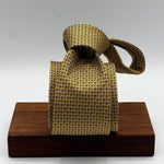 Cruciani &amp; Bella
100% Printed Silk&nbsp;
Tipped
Yellow, Light Blue and Rust Motif Tie
Handmade in Italy
8 cm x 148 cm
New Old Stock