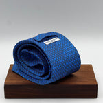 Cruciani &amp; Bella
100% Printed Silk&nbsp;
Tipped
Light Blue and Blue Motif Tie
Handmade in Italy
8 cm x 148 cm
New Old Stock