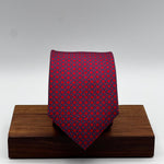 Cruciani &amp; Bella
100% Printed Silk&nbsp;
Tipped
Red, Light Blue and Blue Motif Tie
Handmade in Italy
8 cm x 148 cm
New Old Stock