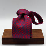Cruciani &amp; Bella
100% Printed Silk&nbsp;
Tipped
Red, Light Blue and Blue Motif Tie
Handmade in Italy
8 cm x 148 cm
New Old Stock