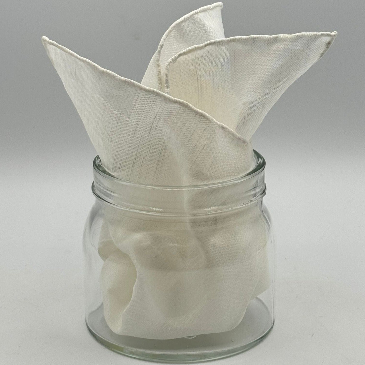 Cruciani &amp; Bella 60% Linen 40% Cotton Hand-rolled&nbsp; -&nbsp; Pocket Square White&nbsp; Handmade in Italy  33 cm X 33 cm