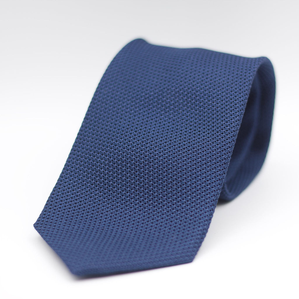 Cruciani & Bella 100% Silk Grenadine garza fina  Tipped Hand rolled blades Indigo Blue tie Handmade in Italy 8 cm x 150 cm