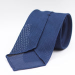 Cruciani & Bella 100% Silk Grenadine Garza Grossa Woven in Italy Unlined Indigo blue plain tie Handmade in Italy 8 cm x 150 cm