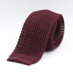 Holliday & Brown  100% Knitted Silk Handmade in Como, Italy Burgundy tie 6 cm x 145 cm