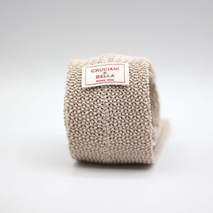 Cruciani & Bella - Knitted Silk - Light Beige Solid Tie