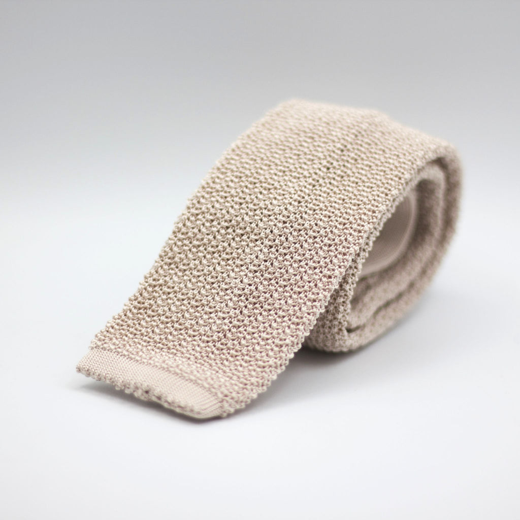 Cruciani & Bella - Knitted Silk - Light Beige Solid Tie