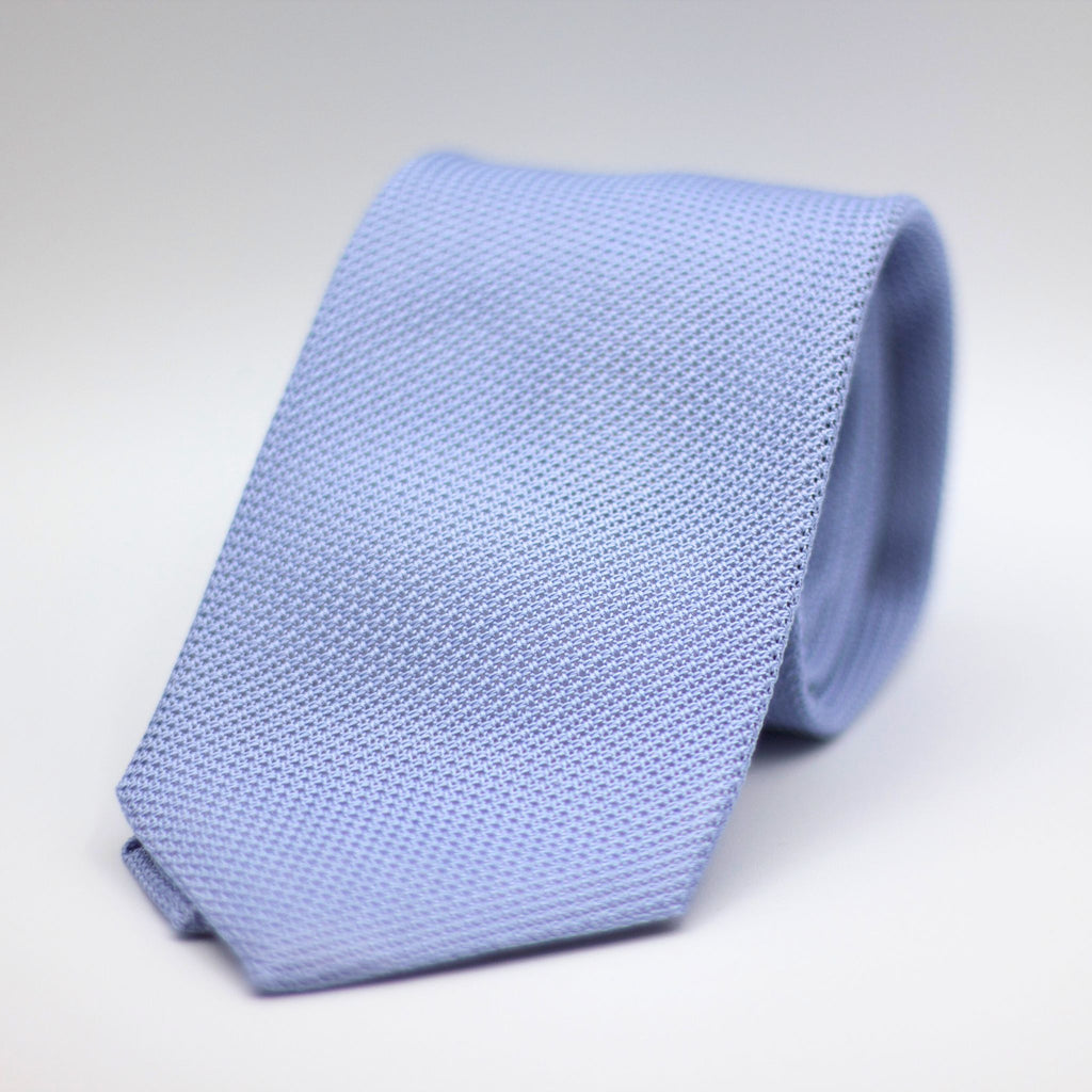 Cruciani & Bella 100% Silk Grenadine garza fina  Tipped Light Blue tie  Handmade inItaly 8 cm x 150 cm