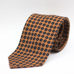Cruciani & Bella 100%  Printed Wool  Unlined Hand rolled blades  Light Brown, Burgundy and Blue Motifs Tie Handmade in Italy 8 cm x 150 cm