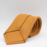 Holliday & Brown for Cruciani & Bella 100% printed Silk Self Tipped Light Orange, Burgundy pin dots motif  tie Handmade in Italy 8 cm x 150 cm