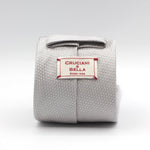 Cruciani & Bella - Woven Jacquard Silk - Light Silver, Micro White Motifs Tie