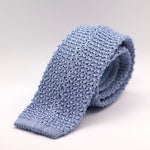 Cruciani & Bella 100% Knitted Silk Light blue knitted tie Handmade in Italy 6 cm x 145 cm