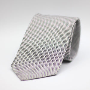 Cruciani & Bella 100% Silk Grenadine garza fina  Tipped Light grey  plain tie Handmade inItaly 8 cm x 150 cm
