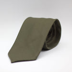 Cruciani & Bella 100% Tasmania  Wool Unlined Hand rolled blades Military Green Unlined Tie Handmade in Italy 8 cm x 150 cm