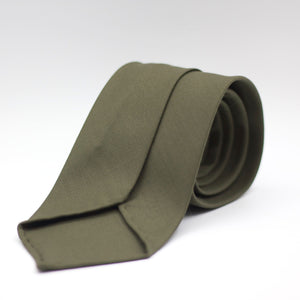 Cruciani & Bella 100% Tasmania  Wool Unlined Hand rolled blades Military Green Unlined Tie Handmade in Italy 8 cm x 150 cm