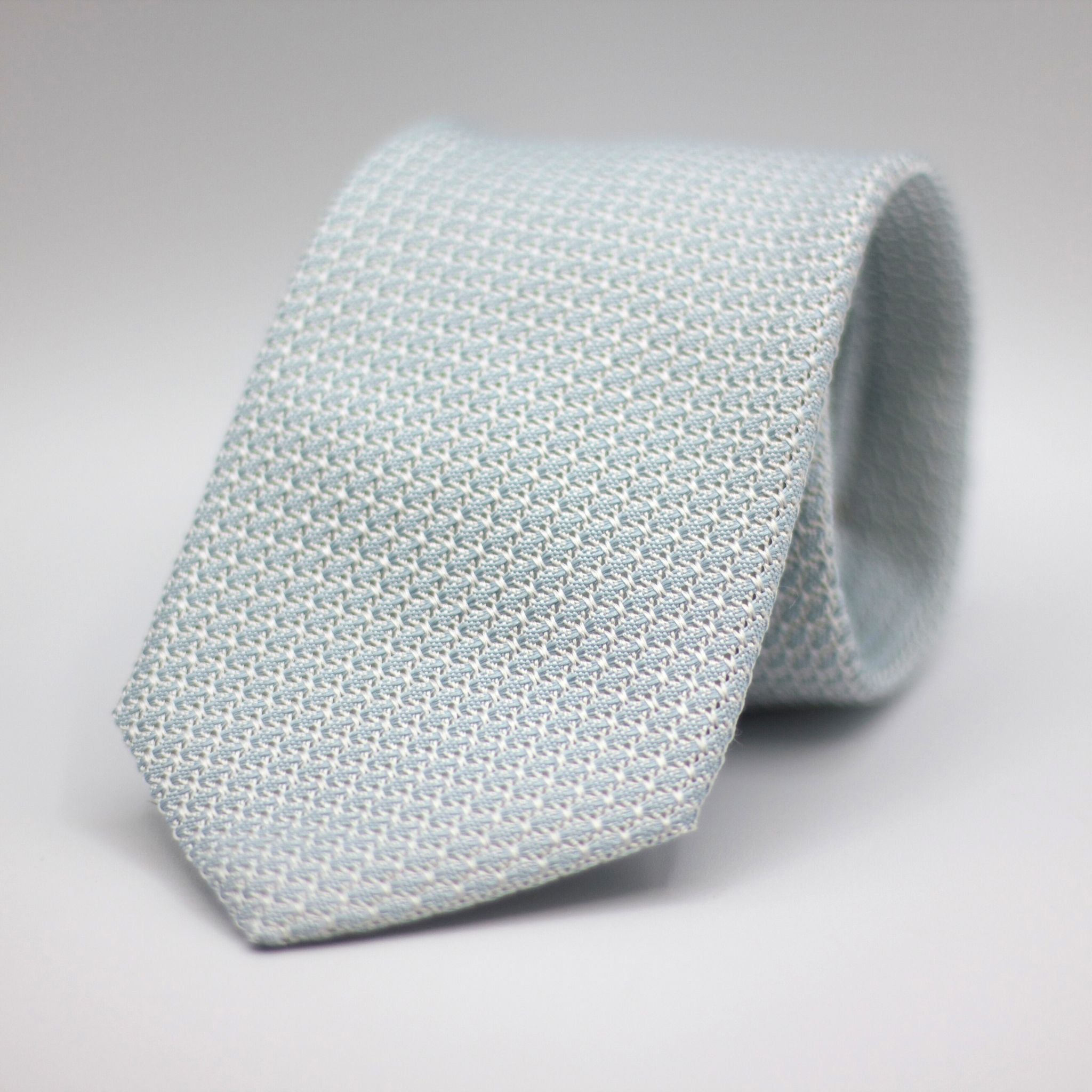 Cruciani & Bella 100% Silk Grenadine Garza Grossa Woven in Italy Tipped Milk and Mint  tie Handmade in Italy 8 cm x 150 cm