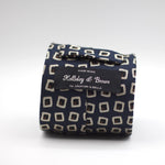 Holliday & Brown - Woven Jacquard Silk - Navy, Off White, Black and Brown Tie