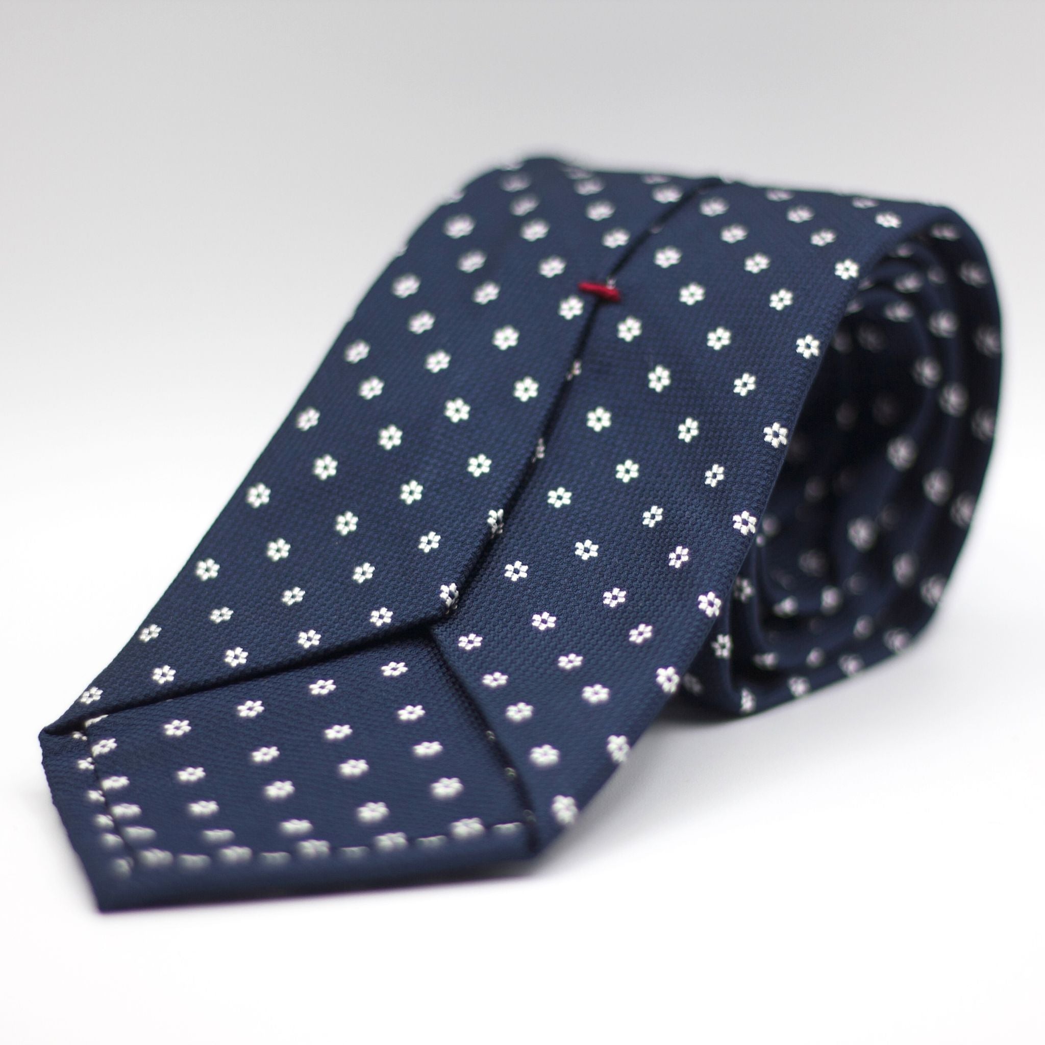 Cruciani & Bella - Woven Jacquard Silk - Navy, White Motif Tie