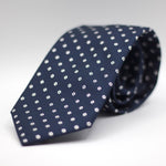 Cruciani & Bella - Woven Jacquard Silk - Navy, White Motif Tie