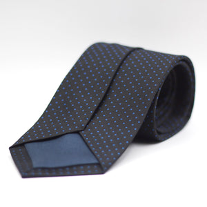 Holliday & Brown - Woven Jacquard Silk - Navy, light Blue pin dots Tie 