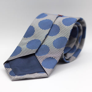 Navy micro pied de poule, Light Blue coin dots Tie