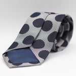 Cruciani & Bella - Woven Jacquard Silk - Navy micro pied de poule, Navy coin dots Tie #5913