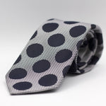 Cruciani & Bella - Woven Jacquard Silk - Navy micro pied de poule, Navy coin dots Tie #5913