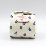 Cruciani & Bella - Silk - Off White,  Blue Crabs Tie