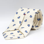 Cruciani & Bella - Silk - Off White,  Blue Crabs Tie