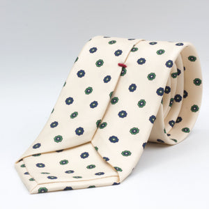 Cruciani & Bella - Silk - Off White, Blue and Green Tie