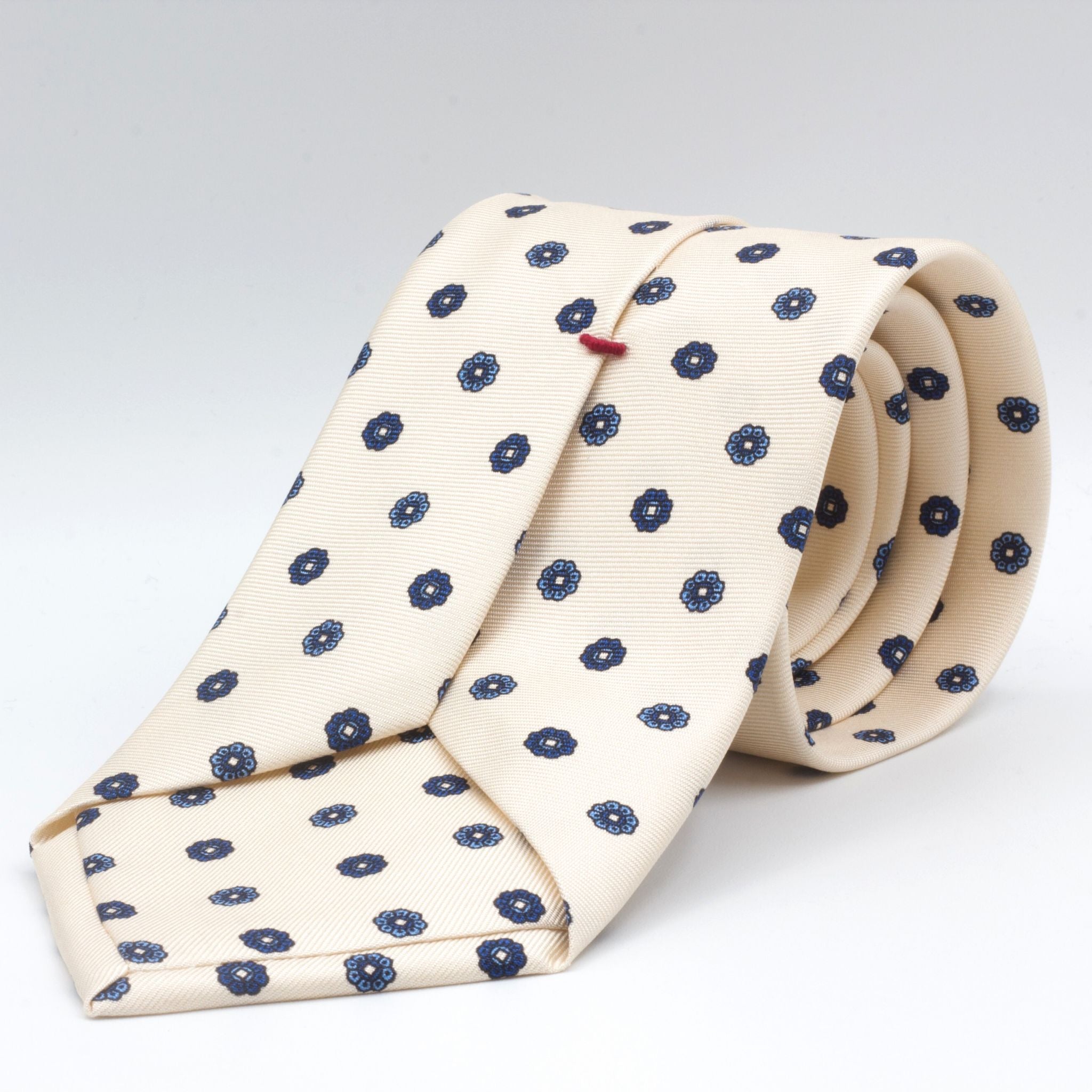 Cruciani & Bella - Silk - Off White, Blue and Indigo Tie