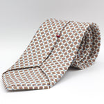 Cruciani & Bella - Silk - Off White, Pink and Hazelnut Brown Tie