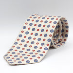 Cruciani & Bella - Silk - Off White,  Red and Blue Tie