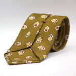 Cruciani & Bella - Silk - Olive Green, Rust, Yellow and White Tie