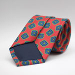 Cruciani & Bella - Printed Silk - Orange, Blue, Green, Black  and Yellow Motif Tie #4424