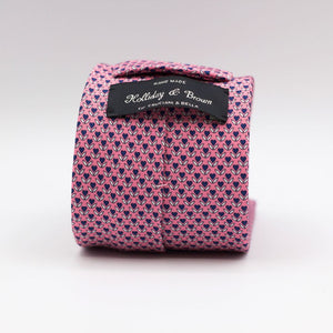 Holliday & Brown - Printed Silk - Pink, Blue and White Tie