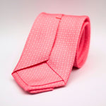 Cruciani & Bella 100% Silk Printed Self-Tipped Pink, White Motif Tie Handmade in Rome, Italy. 8 cm x 150 cm