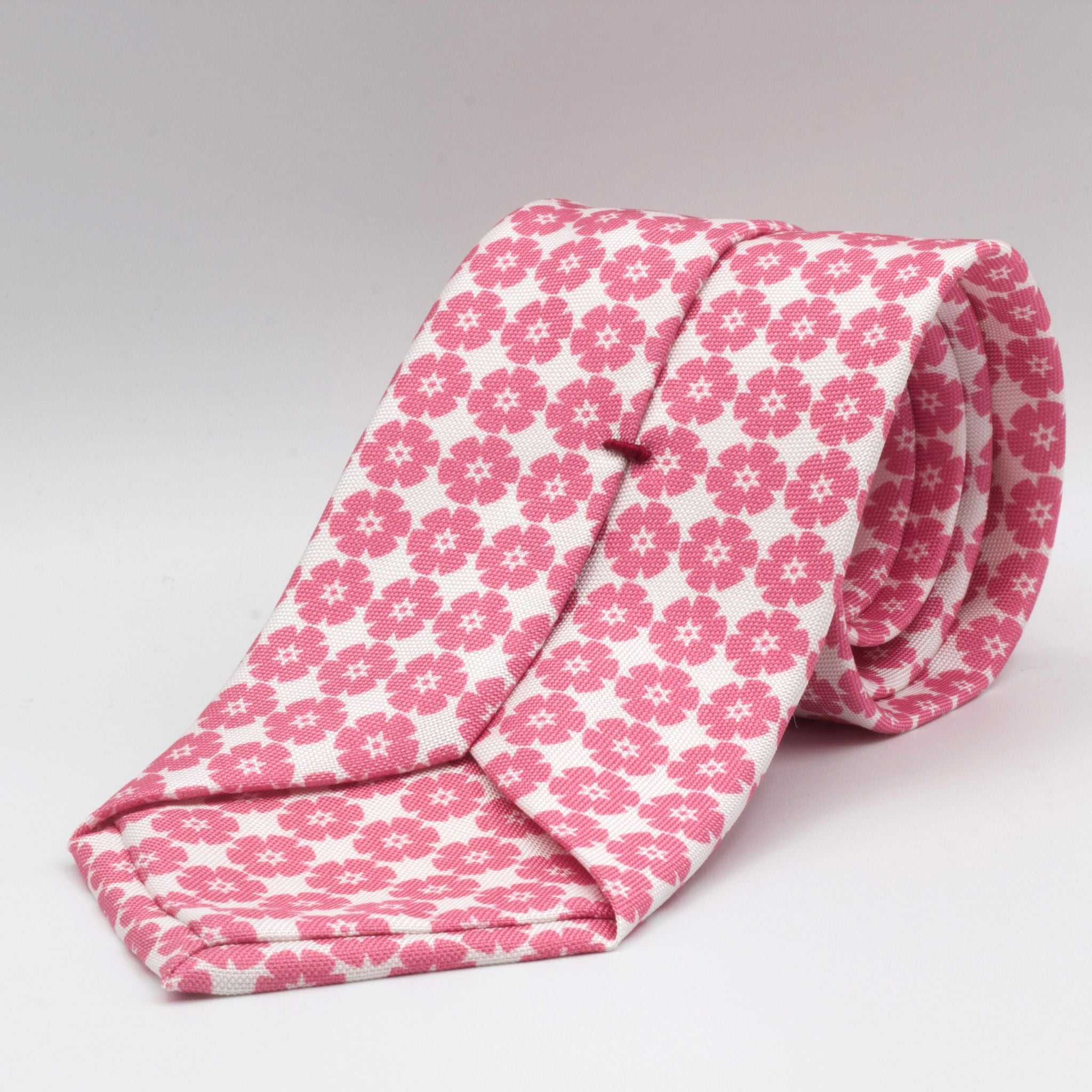 Cruciani & Bella - Silk - Pink and White Tie