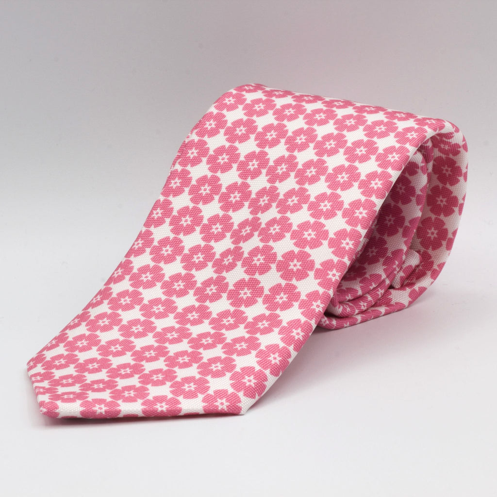 Cruciani & Bella - Silk - Pink and White Tie