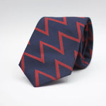 Cruciani & Bella 100% Silk Jacquard  Royal Artillery regiment  Blue navy, red zig zag stripe tie Handmade in England 8 cm x 150 cm