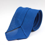 Cruciani & Bella 100% Silk Grenadine garza fina  Unlined Hand rolled blades Prussian Blue plain tie Handmade in Italy 8 cm x 150 cm