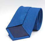 Cruciani & Bella 100% Silk Grenadine Garza Grossa Woven in Italy Tipped Prussian Blue plain tie Handmade in Italy 8 cm x 150 cm