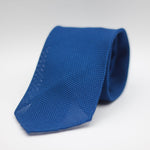 Cruciani & Bella 100% Silk Grenadine garza fina  Unlined Hand rolled blades Prussian Blue plain tie Handmade in Italy 8 cm x 150 cm