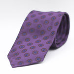 Cruciani & Bella 100% Woven Jacquard Silk Unlined Purple, Blue and Brown Unlined Tie Handmade in England 8 x 153 cm