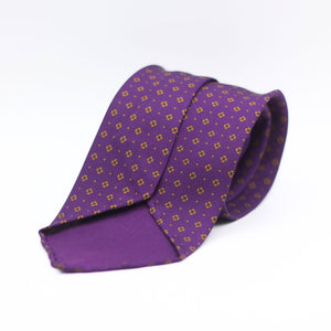 Cruciani & Bella 100% Printed Silk 36 oz UK fabric Unlined Purple, Orange  Motif Unlined Tie Handmade in Italy 8 x 150 cm