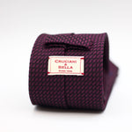 Cruciani & Bella 100% Silk Grenadine Garza Grossa Woven in Italy Tipped Purple and black  tie Handmade in Italy 8 cm x 150 cm