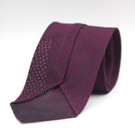 Cruciani & Bella 100% Silk Grenadine Garza Fina Woven in Italy Unlined Hand rolled blades Purple and black plain  tie Handmade in Italy 8 cm x 150 cm