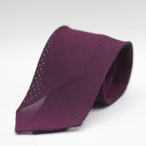Cruciani & Bella 100% Silk Grenadine Garza Fina Woven in Italy Unlined Hand rolled blades Purple and black plain  tie Handmade in Italy 8 cm x 150 cm
