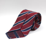 Cruciani & Bella - Silk Garza grossa Unlined - Red, Blue and White Striped Tie