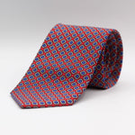 Cruciani & Bella - Printed Madder Silk  - Red, Blue and White Tie